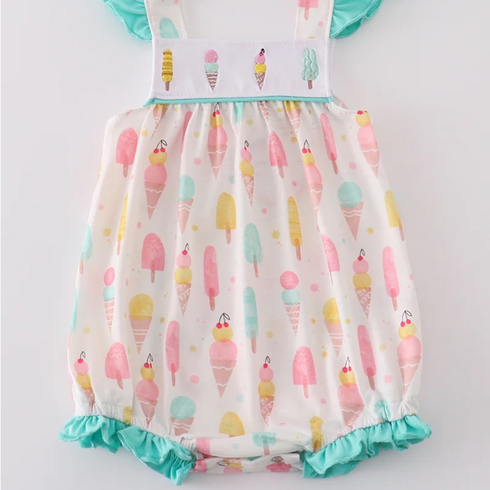Ice Cream Print Baby Romper
